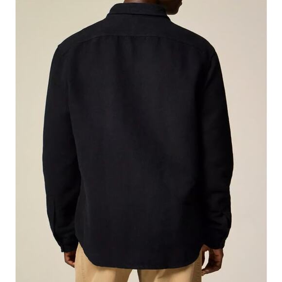 J.Crew Heavyweight Chamois Workshirt Mens M Black Button Up Long Sleeve Pockets - Picture 2 of 8